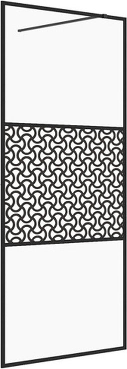 vidaXL - Inloopdouchewand - 80x195 - cm - ESG-glas - transparant - en - zwart