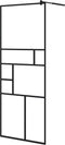 vidaXL - Inloopdouchewand - 80x195 - cm - ESG-glas - transparant - en - zwart