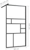 vidaXL - Inloopdouchewand - 80x195 - cm - ESG-glas - transparant - en - zwart
