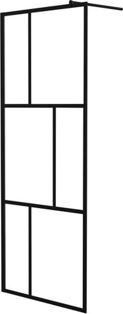 vidaXL - Inloopdouchewand - 80x195 - cm - gehard - glas - zwart