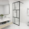 vidaXL - Inloopdouchewand - 80x195 - cm - gehard - glas - zwart