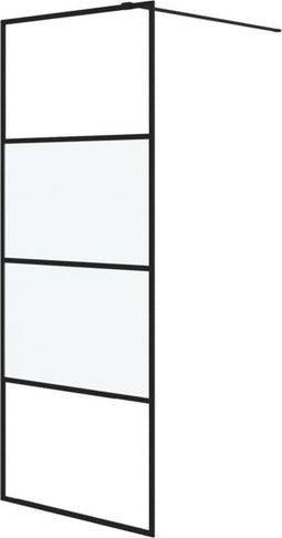 vidaXL - Inloopdouchewand - 80x195 - cm - halfmat - ESG-glas - zwart