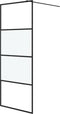 vidaXL - Inloopdouchewand - 80x195 - cm - halfmat - ESG-glas - zwart