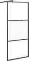 vidaXL - Inloopdouchewand - 80x195 - cm - halfmat - ESG-glas - zwart