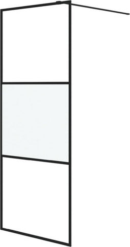 vidaXL - Inloopdouchewand - 80x195 - cm - halfmat - ESG-glas - zwart