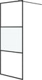 vidaXL - Inloopdouchewand - 80x195 - cm - halfmat - ESG-glas - zwart