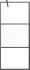 vidaXL - Inloopdouchewand - 80x195 - cm - halfmat - ESG-glas - zwart
