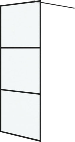 vidaXL - Inloopdouchewand - 80x195 - cm - mat - ESG-glas - zwart