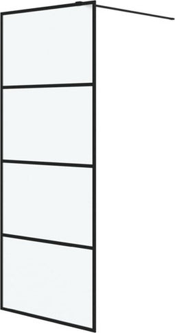 vidaXL - Inloopdouchewand - 80x195 - cm - mat - ESG-glas - zwart