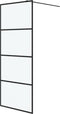 vidaXL - Inloopdouchewand - 80x195 - cm - mat - ESG-glas - zwart