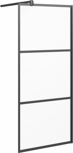 vidaXL - Inloopdouchewand - 80x195 - cm - mat - ESG-glas - zwart