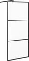 vidaXL - Inloopdouchewand - 80x195 - cm - mat - ESG-glas - zwart
