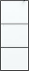 vidaXL - Inloopdouchewand - 80x195 - cm - mat - ESG-glas - zwart