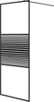 vidaXL - Inloopdouchewand - 80x195 - cm - transparant - ESG-glas - zwart
