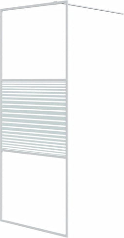vidaXL - Inloopdouchewand - 80x195 - cm - transparant - ESG-glas - wit