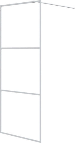 vidaXL - Inloopdouchewand - 80x195 - cm - transparant - ESG-glas - wit