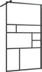 vidaXL - Inloopdouchewand - 90x195 - cm - ESG-glas - transparant - en - zwart