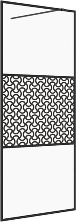 vidaXL - Inloopdouchewand - 90x195 - cm - ESG-glas - transparant - en - zwart