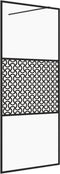 vidaXL - Inloopdouchewand - 90x195 - cm - ESG-glas - transparant - en - zwart