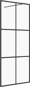 vidaXL - Inloopdouchewand - 90x195 - cm - ESG-glas - transparant - en - zwart