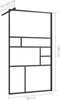 vidaXL - Inloopdouchewand - 90x195 - cm - ESG-glas - transparant - en - zwart