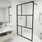 vidaXL - Inloopdouchewand - 90x195 - cm - gehard - glas - zwart