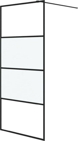 vidaXL - Inloopdouchewand - 90x195 - cm - halfmat - ESG-glas - zwart
