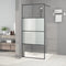 vidaXL - Inloopdouchewand - 90x195 - cm - halfmat - ESG-glas - zwart