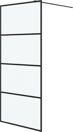 vidaXL - Inloopdouchewand - 90x195 - cm - mat - ESG-glas - zwart