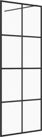 vidaXL - Inloopdouchewand - 90x195 - cm - mat - ESG-glas - zwart