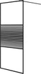 vidaXL - Inloopdouchewand - 90x195 - cm - transparant - ESG-glas - zwart