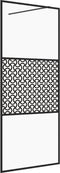 vidaXL - Inloopdouchewand - 90x195 - cm - transparant - ESG-glas - zwart