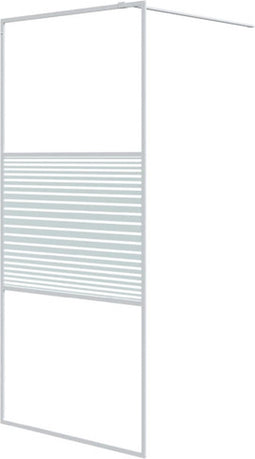 vidaXL - Inloopdouchewand - 90x195 - cm - transparant - ESG-glas - wit