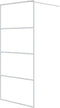 vidaXL - Inloopdouchewand - 90x195 - cm - transparant - ESG-glas - wit