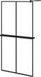 vidaXL - Inloopdouchewand - met - schap - 100x195 - cm - ESG-glas - aluminium - zwart
