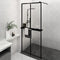 vidaXL - Inloopdouchewand - met - schap - 100x195 - cm - ESG-glas - aluminium - zwart