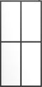 vidaXL - Inloopdouchewand - met - schap - 100x195 - cm - ESG-glas - aluminium - zwart