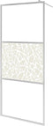 vidaXL - Inloopdouchewand - met - stenenmotief - 100x195 - cm - ESG-glas