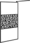 vidaXL - Inloopdouchewand - met - stenenmotief - 100x195 - cm - ESG-glas - zwart