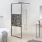 vidaXL - Inloopdouchewand - met - stenenmotief - 80x195 - cm - ESG-glas - zwart