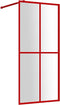 vidaXL - Inloopdouchewand - transparant - 100x195 - cm - ESG-glas - rood