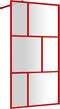vidaXL - Inloopdouchewand - transparant - 100x195 - cm - ESG-glas - rood