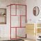 vidaXL - Inloopdouchewand - transparant - 100x195 - cm - ESG-glas - rood