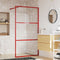 vidaXL - Inloopdouchewand - transparant - 100x195 - cm - ESG-glas - rood
