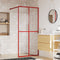vidaXL - Inloopdouchewand - transparant - 100x195 - cm - ESG-glas - rood