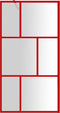 vidaXL - Inloopdouchewand - transparant - 100x195 - cm - ESG-glas - rood