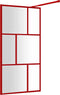 vidaXL - Inloopdouchewand - transparant - 100x195 - cm - ESG-glas - rood