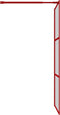 vidaXL - Inloopdouchewand - transparant - 100x195 - cm - ESG-glas - rood