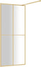 vidaXL - Inloopdouchewand - transparant - 100x195 - cm - ESG-glas - goudkleurig