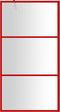vidaXL - Inloopdouchewand - transparant - 100x195 - cm - ESG-glas - rood